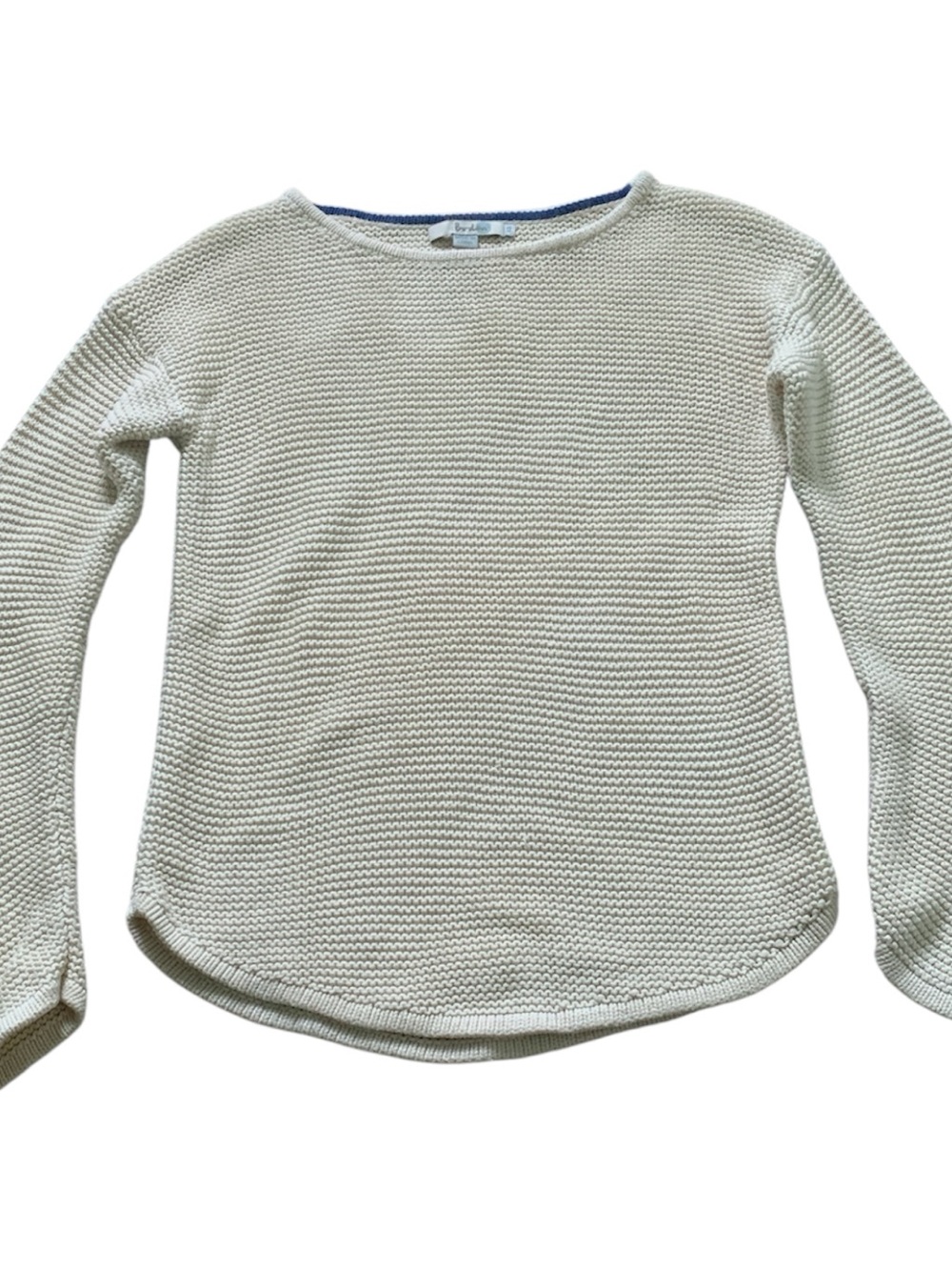 Boden Cream Textured Crewneck Sweater